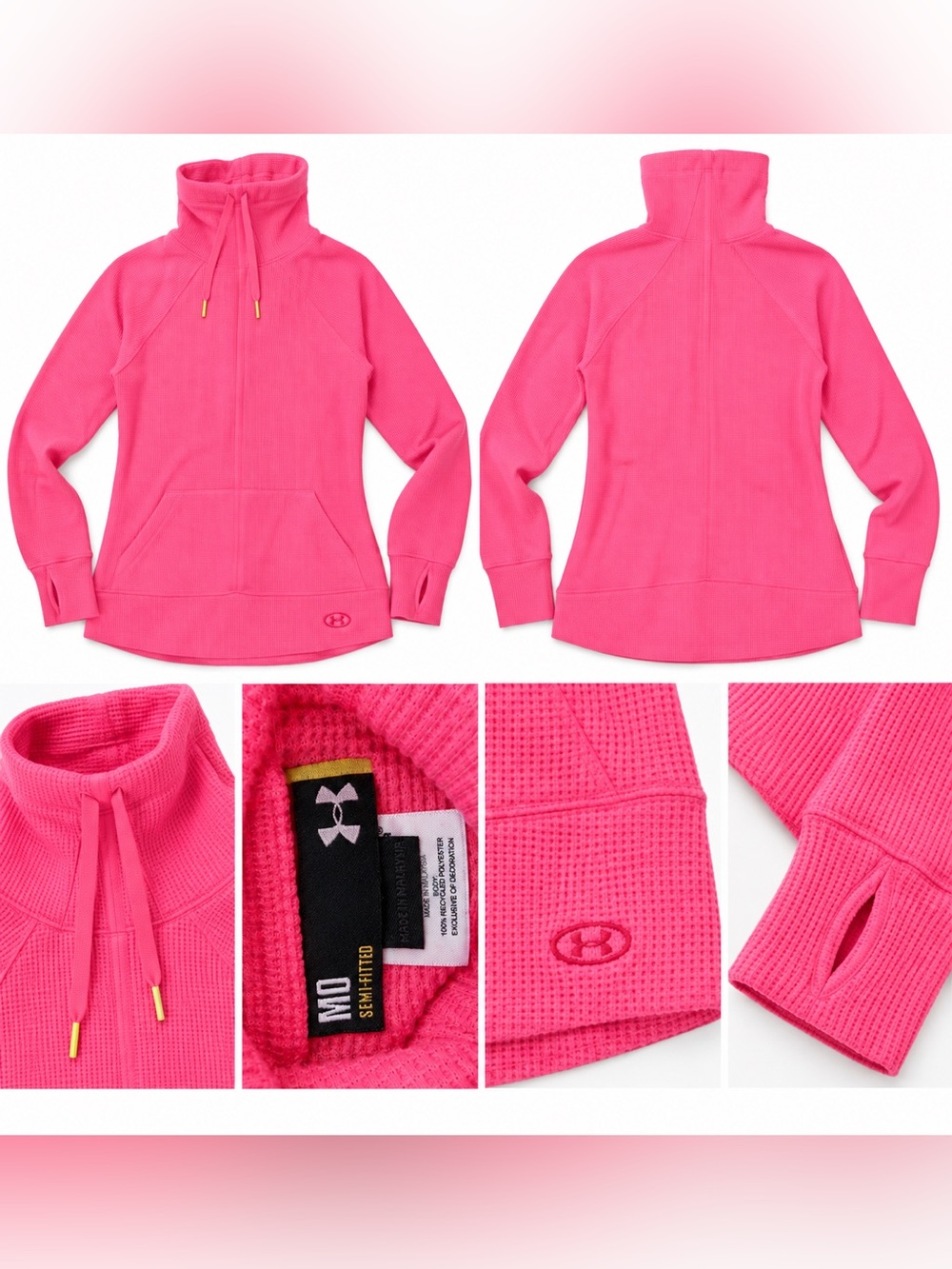 Under Armour Hot Pink Waffle Pullover Long Sleeve Shirt